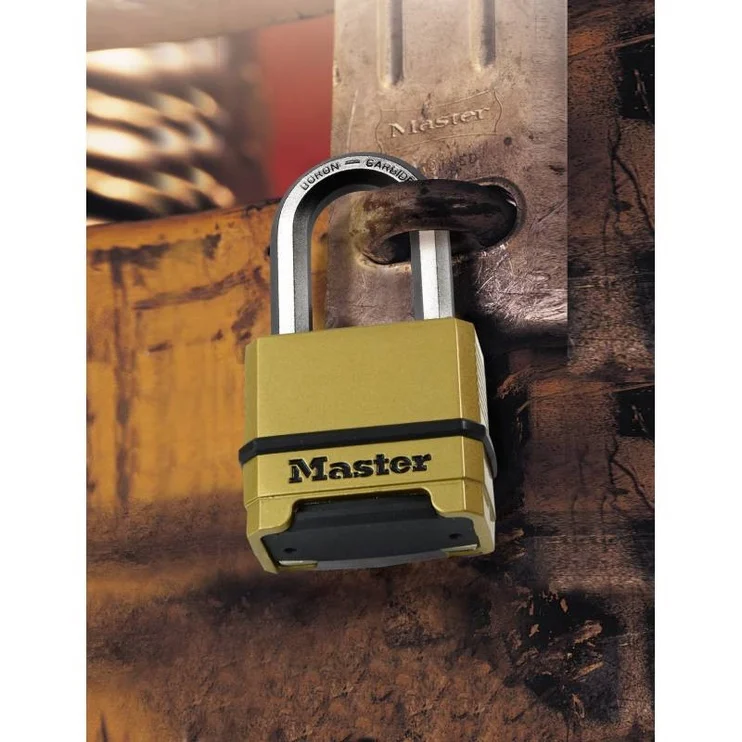 Riputatav ukselukk Masterlock Excell M175EURDLH, kuldne v., 56 mm