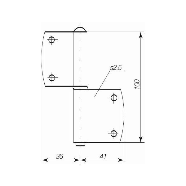 Kinnitatav hing aknale PV-100 PV-100 77x100mm kroomi värvi