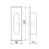 SLIDING DOOR FLUSH HANDLE, RECTANGULAR 120×40 MM STAINLESS STEEL