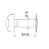 DOOR VIEWER 50-90 MM, Ø16 MM NICKEL SATIN
