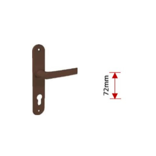 Ukselink kattekilpidega 72mm pruun