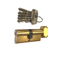 Lukusüdamik väändenupuga Apecs 30x30mm/5 võtit messingi värvi