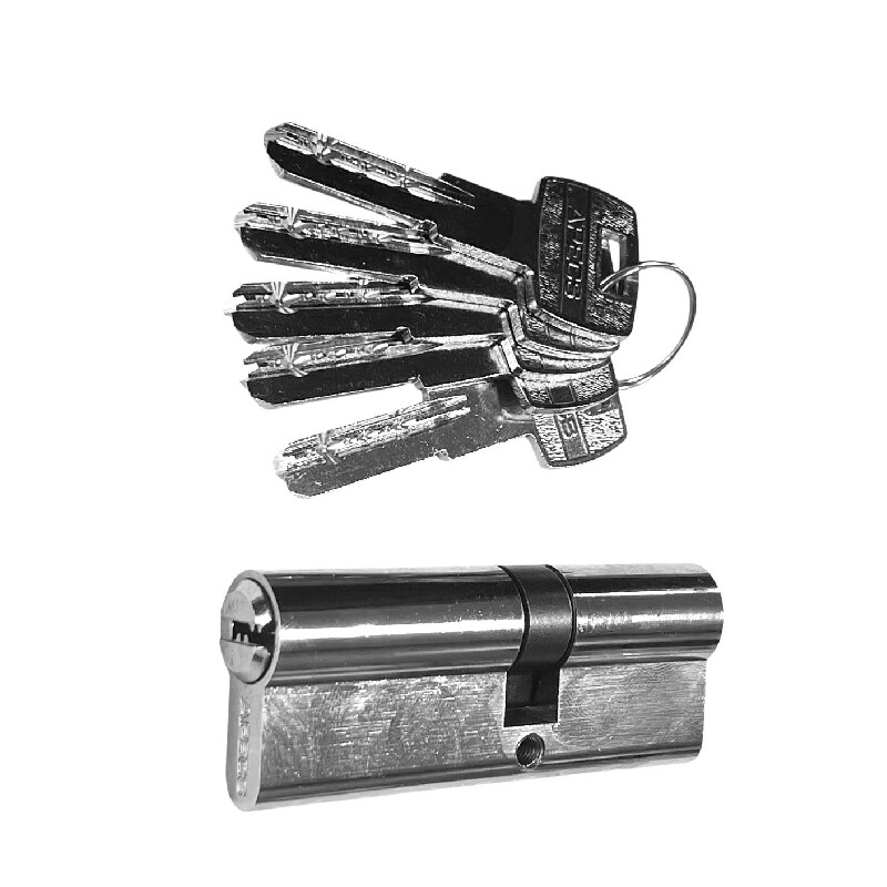 Luku turvasüdamik Apecs 30x45mm/5 võtit kroomi värvi