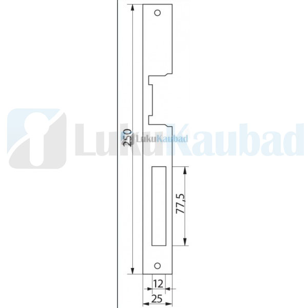 Vasturaua kinnitusplaat JiS 902X Inox 250x25 mm