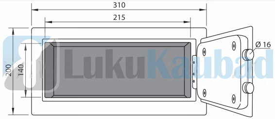 Seif mehaanilise koodlukustuse ja võtmega 310x200x200 mm