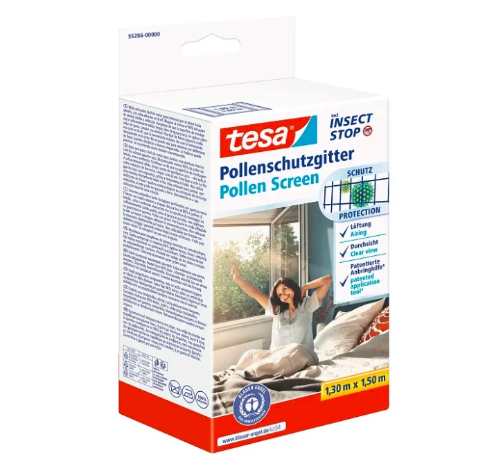 Õietolmufiltriga tesa® putukavõrk 1.3m x 1.5m, antratsiit