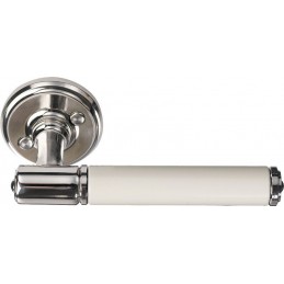 DOOR HANDLE ASSA 1930 NICKEL/WHITE (with spring)