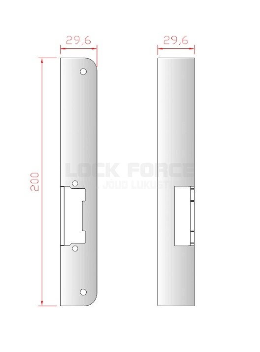 ELECTRIC STRIKE MOUNTING PLATE RIGHT(1887-5) 1 hole