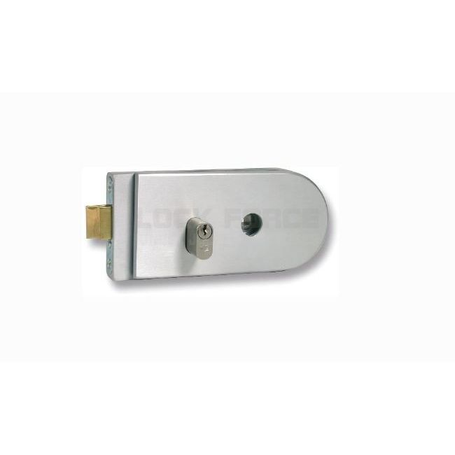 SPRING LATCH LOCK WITH HOLE FOR HANDLE OXIDAL 0209-A-DX SILVER