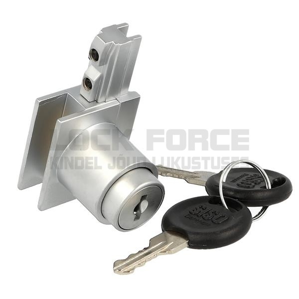 GLASS SLIDING PUSH DOOR LOCK 2010, L+R, ALU FINISH, CK SISO