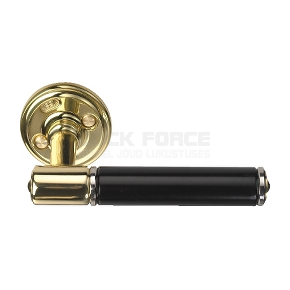 DOOR HANDLE ASSA 1930 POLISED BRASS/BLACK