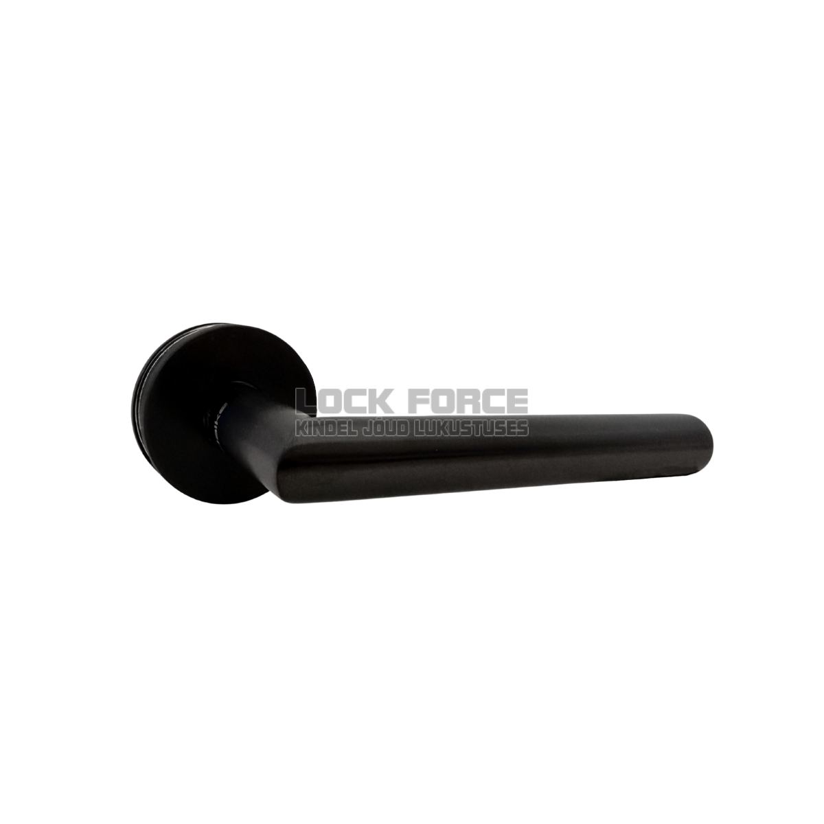 L-SHAPE DOOR HANDLE WITH ROUND COVER HALKE 003 STAINLESS STEEL/PVD BLACK