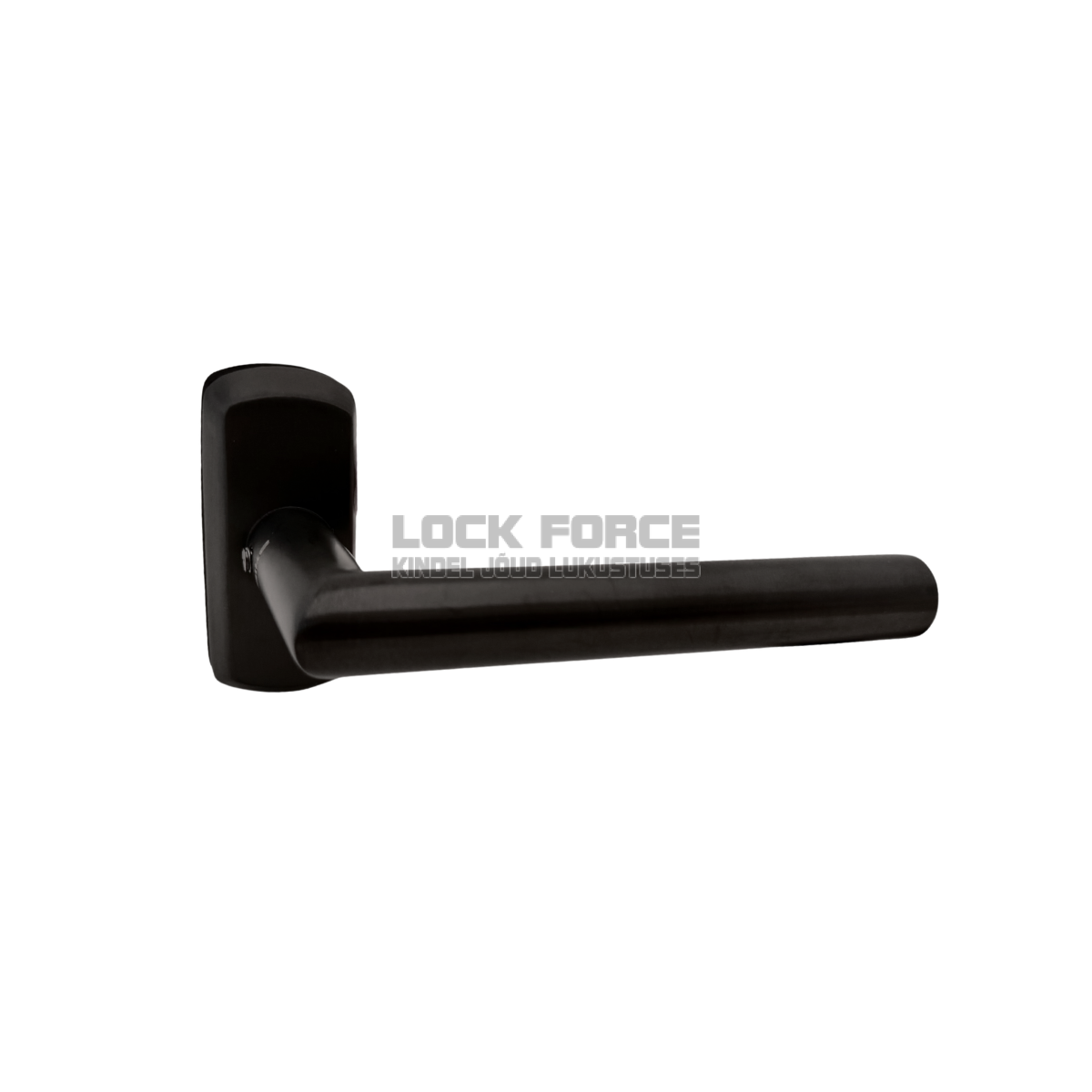 L-SHAPE DOOR HANDLE WITH OVAL COVER HALKE 003 STAINLESS STEEL/PVD BLACK, 40-95 MM PROFILE DOOR