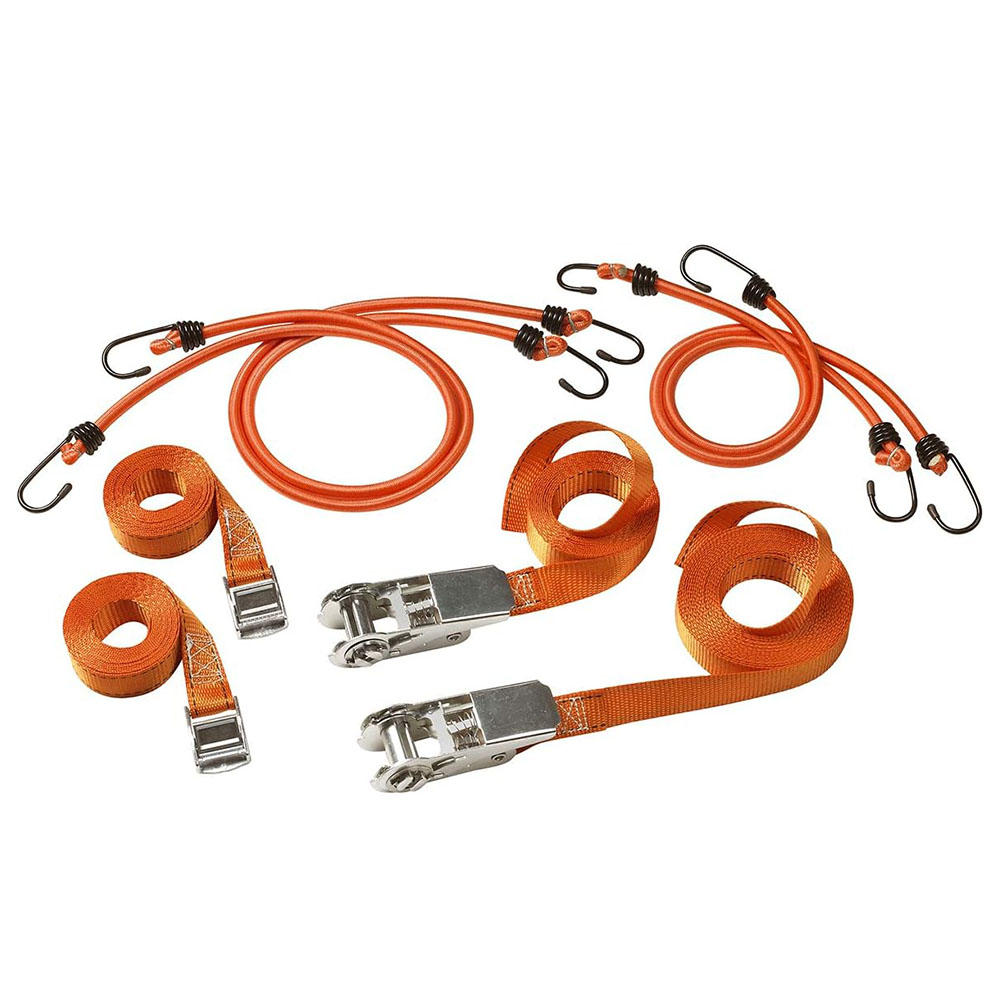 Master Lock FastLink komplekt kummipaelte ja koormarihmadega kolimiseks, oranž, 4 kummipaela + 2 koormarihma + 2 põrkmehhanismiga koormarihma
