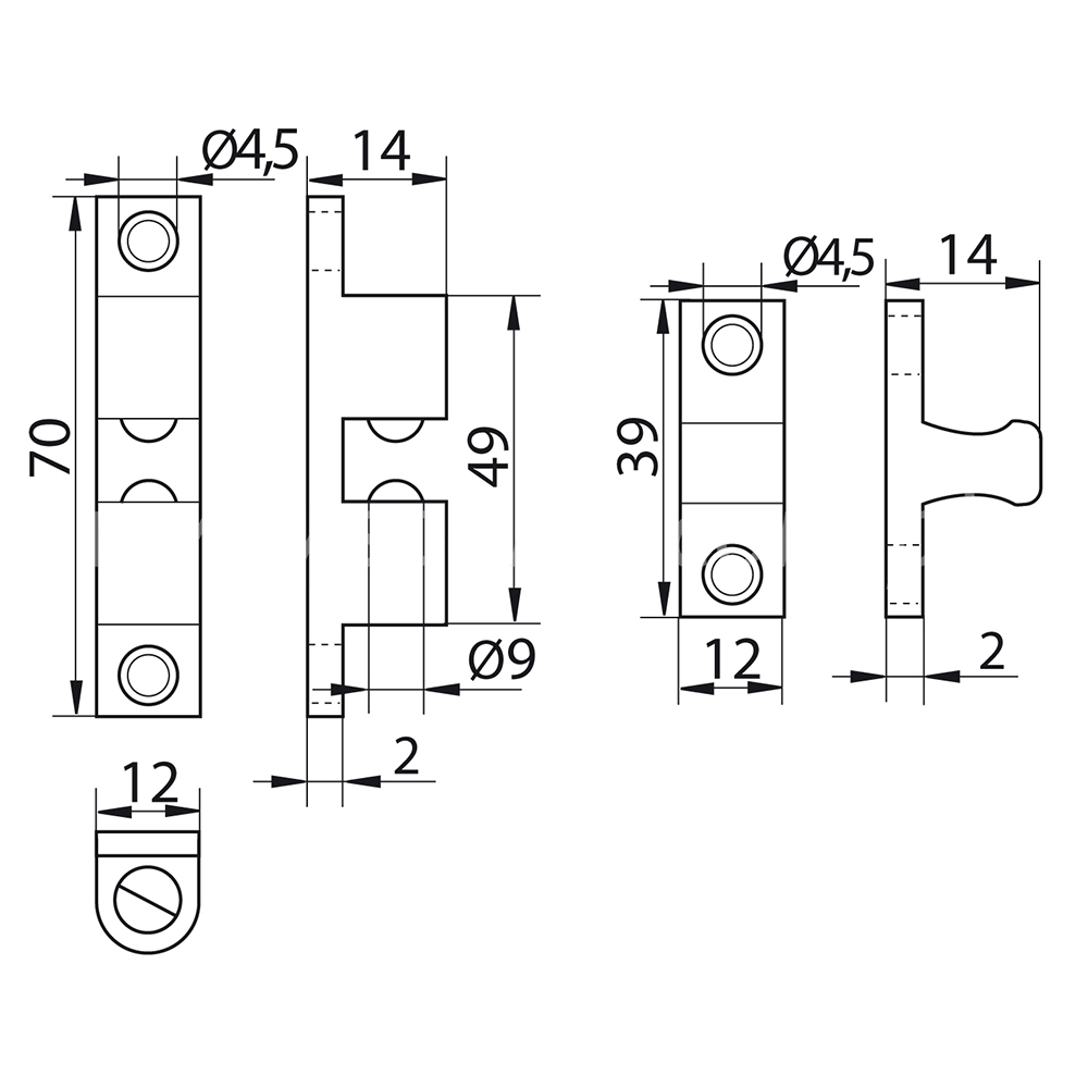 Lukustusriiv teraskuulidega 16x70x12 mm