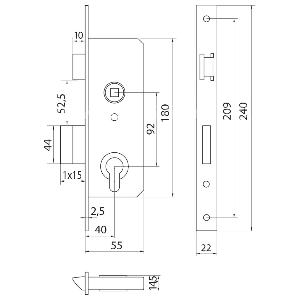 Kitsasprofiili lukuraam 92/40/22