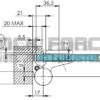 FREE HINGE WALL TO GLASS COLCOM EVO FRAME 835E10NSOL-02 SATIN ANODIZED, LEFT