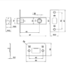 DOOR LATCH BOLT AMIG 12-45 BRASS