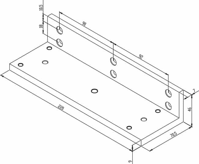 Assa Abloy Eff-Eff L-kujuline paigaldusnurgik väravamagnetile