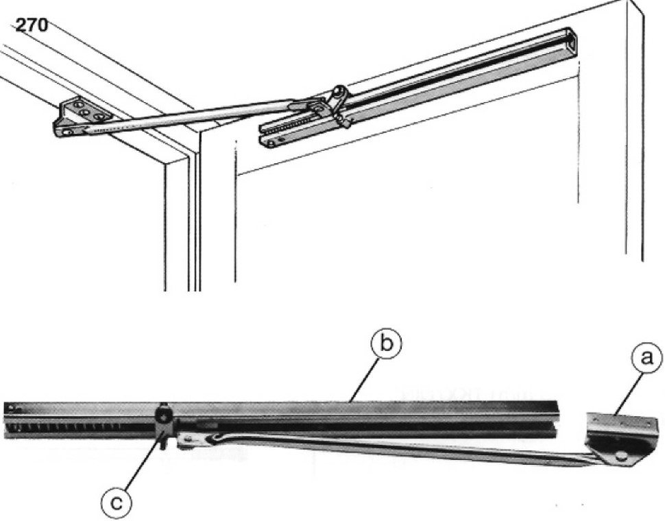 Assa Abloy ukse fiksaator FIX 271, uksele laiusega 1100-1300 mm
