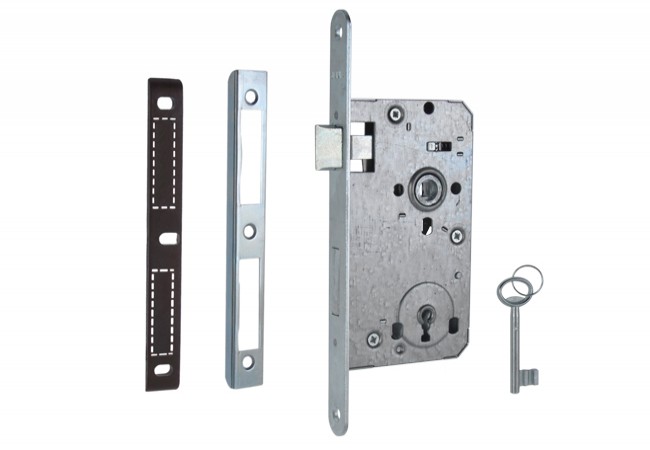 JANIA Z211 Mortise Lock 72/55 Left-Hand Key White Zinc Building Mark B Certified