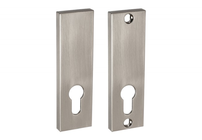 GAMET PLT113-Y115-G7-IP1 External Escutcheon 130mm Rectangular Brushed Nickel Cylinder Shield
