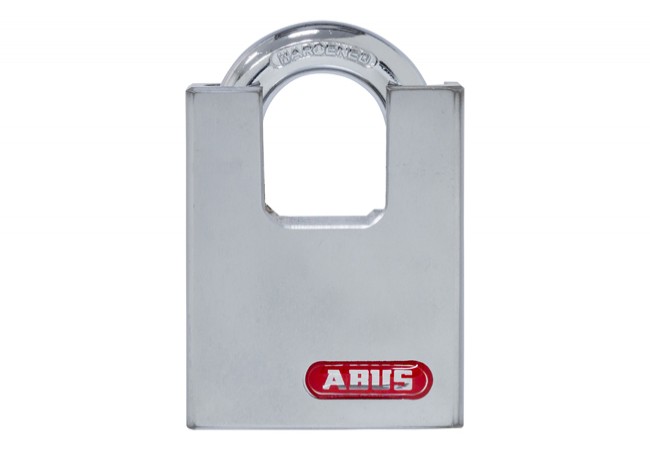 ABUS 838CS/40 Steel Padlock Protected Shackle 7-Pin Cylinder Chromed Body 4 Disc Keys