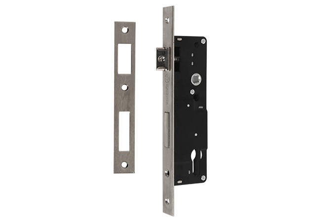 LC190 Mortise Latch-Bolt Lock 90/25 mm Narrow Profile 22mm Galvanized Faceplate