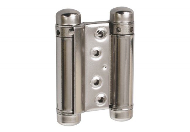 Double-Action Spring Hinge 75 mm Nickel Plated Two-Way for Doors up to 16 kg