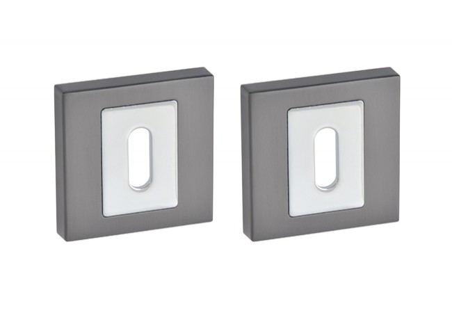 INFINITY LINE Square Escutcheon KL Graphite-Chrome for PLATON/APOLLO/ITALIA/CONCEPT Handles