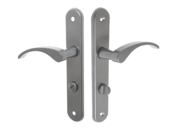 GAMAR VIOLA Door Handle Long Plate 72 WC Graphite Lacquer Quick-Mount