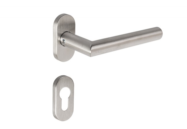 PURE 8906/6621/6679 PZ Door Handle Set Right-Hand Satin Stainless Steel Matte
