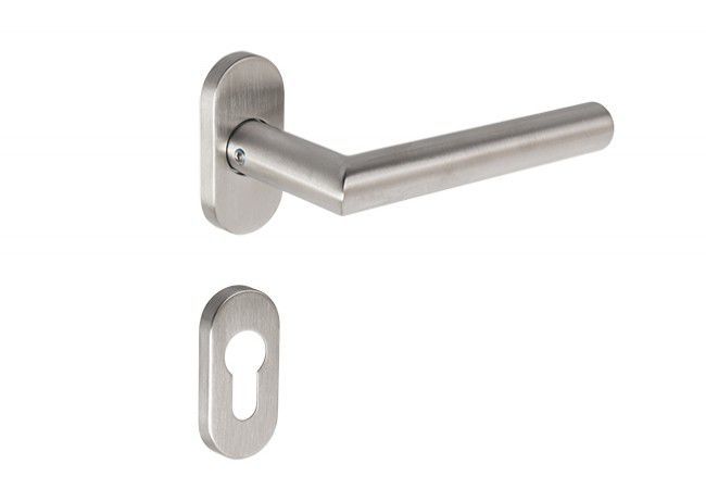 PURE 8906/6621/6679 PZ Door Handle Set Right-Hand Satin Stainless Steel Matte