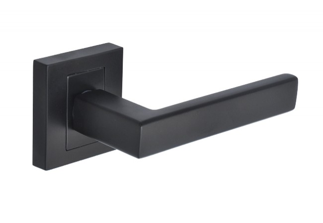 KUCHINOX QUBIK II Door Handle Matte Black Square Escutcheon Designer Finish