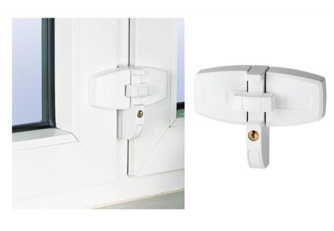 Abus DFS95 WAL Window Lock Rotary Hook Bolt White VdS DIN Certified Double Casement