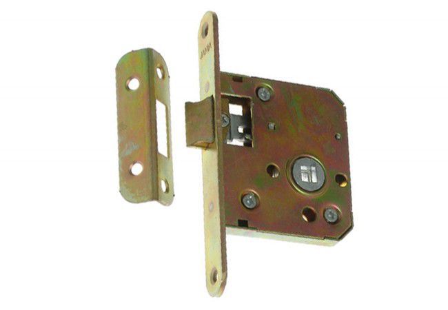 JANIA Z074 Lever Mortise Lock Wide Profile No-Key Yellow Zinc for Interior Wood Doors