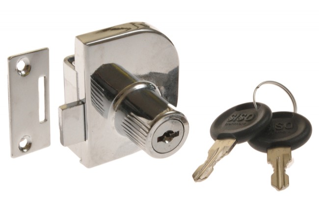 X-917 Double Glass Door Lock No-Drill Installation Chrome Finish