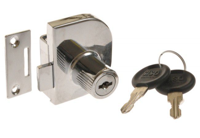 X-917 Double Glass Door Lock No-Drill Installation Chrome Finish