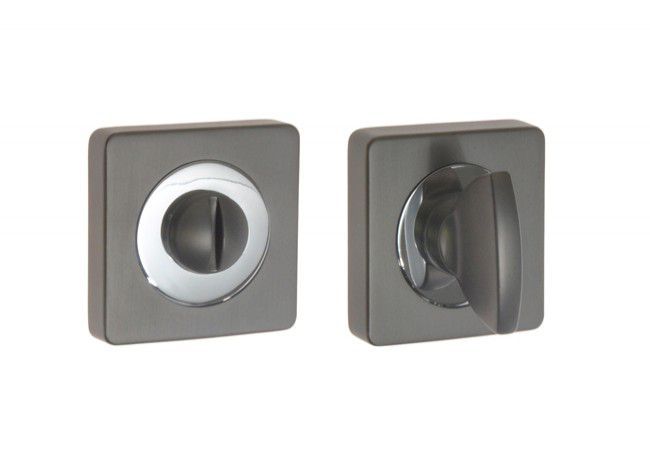 GAMET PLT24-WCK-G4G28-BL Square WC Privacy Escutcheon Satin Graphite Chrome