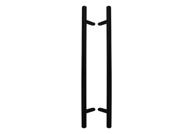 Double-Sided Angled Door Pull Handle 45° 800mm Black ?32mm for Wood PVC Aluminium Glass