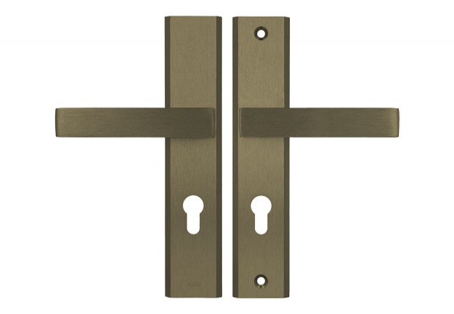 AXA Haga ++ 72 WB Door Handle Set F4 Old Gold EN 1906 Class 1 74-83mm