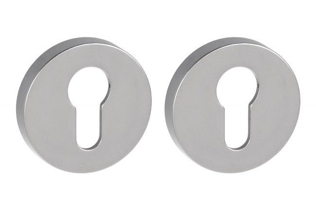 GAMET PLT-26-Y-08 Round Escutcheon Chrome/Satin for Profile Cylinder Locks