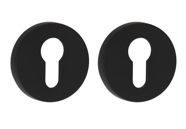 GAMET PLT26J-Y-L36 Round Escutcheon Deep Matte Black Zinc-Aluminum for Cylinder Lock