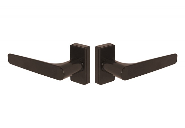 Master Karma Aluminium Door Handle Short Backplate Brown RAL 8019 8x8 mm Spindle