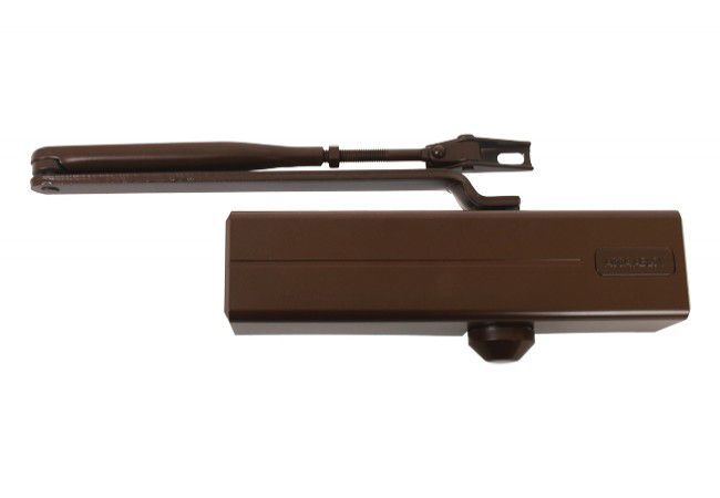 Assa-Abloy DC120 door closer with arm, brown, EN2/3/4 (door leaf up to 80 kg, max. width 1100 mm) (DC120--D8014)