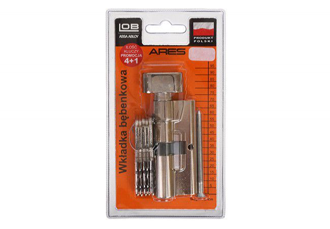 LOB ARES WG54 35g/30 Cylinder Lock With Knob PN EN 1303 Nickel Fire Door Approved