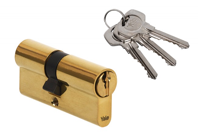 Yale Y500 45/45 cylinder insert 3 keys, brass (equivalent to YETI insert)