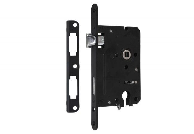 Metalplast-Częstochowa 72/60 Mortise Cylinder Lock With Lever Left Black Security Class 3