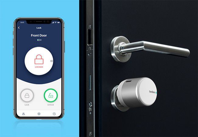 GERDA tedee GO Electronic Lock Silver Graphite Remote Access TLS 1.3 Encryption
