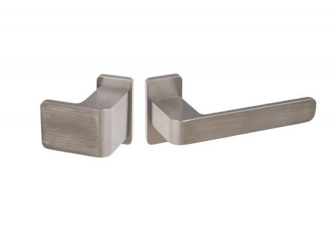 Wala H6S26L/G5S50/SK3S34G6 Lever Handle with Knob Short Shield 34mm INOX Right-Hand